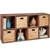8-Cube Bookshelf, 13.5in Storage Display w/ Removable Panels, Customizable - Thumbnail 1