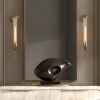 Postmodern Brass and Glass Wall Sconce, 28", 2 Pack - Thumbnail 1