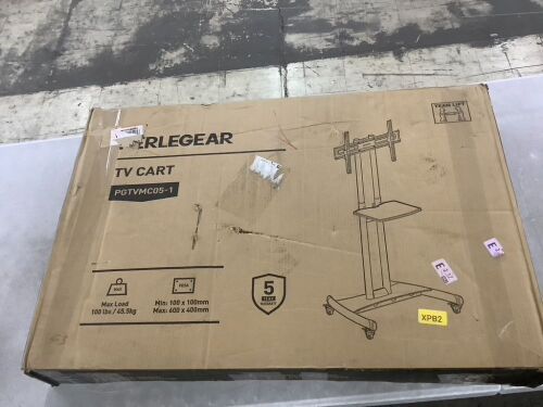 Perlegear Rolling TV Stand for 32-82 Inch Flat/Curved LED/LCD/OLED TVs - Lot 359