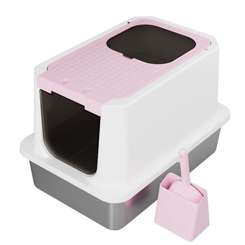 Stainless Steel Cat Litter Box with Lid - Lot 455