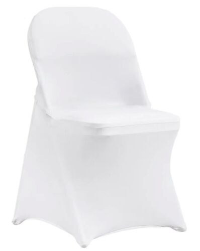 VEVOR Stretch Spandex Folding Chair Covers, White, 50pc - Lot 568