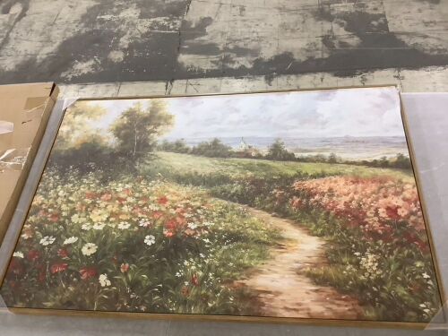 Country Wildflower Wall Art - Frame is Chipped - Lot 570