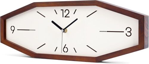 18" Wooden Retro Silent Wall Clock, Battery Operated - Lot 753