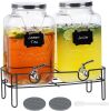 2 Gallon Glass Drink Dispensers, Set of 2 - Thumbnail 1