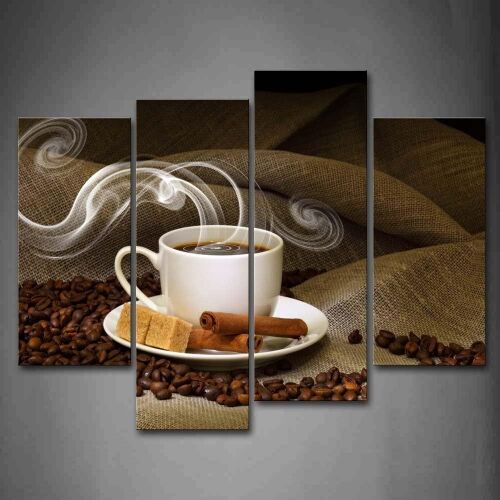 Coffee Wall Art, 4 Panels, 12" x 35" - Lot 668