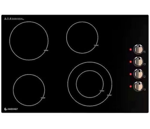 Amzchef 30 in. 4 Elements Ceramic Electric Cooktop in Black with Hot Surface Indicator and ETL/FCC Certified - Lot 29JF