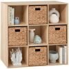 9-Cube Bookshelf Storage Display w/ 3 Removable Panels, Customizable Design - Thumbnail 1