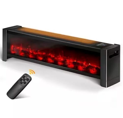 1500W Electric Fireplace Heater with Realistic 3D Flame Effect, Tip-Over & Overheat Protection - Lot 510JF