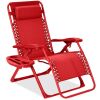 Monochromatic Zero Gravity Patio Chair Recliner w/ Side Tray, Headrest - Thumbnail 1