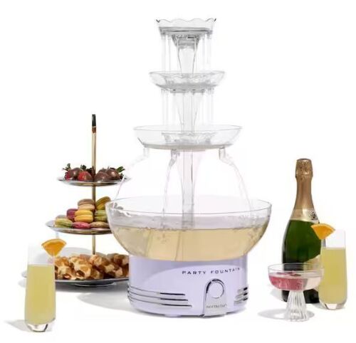 Nostalgia 3-Tier Clear Deluxe Lighted Party Drinking Fountain - Lot 429JF