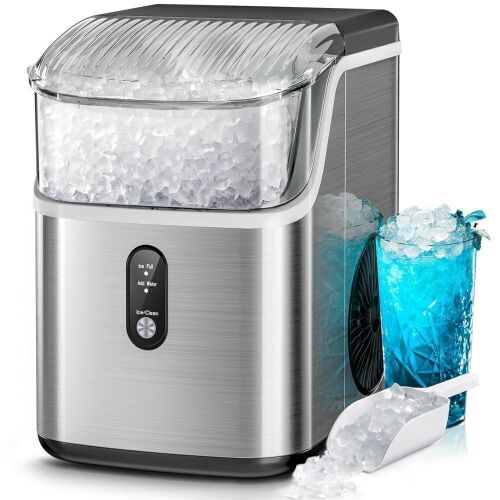 Kismile Countertop Nugget Ice Maker with Crushed Ice, 35lbs/Day,Self-Cleaning, One-Click Operation - Lot 171