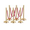 VEVOR Stanchions and Velvet Ropes, Hollow Base with Stainless Steel Post, 4 Red Velvet Ropes and 6 Posts - Thumbnail 1