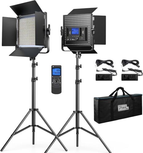 Pixel Bi Color 45W 3200K-5600K Dimmable LED Photography Lighting with Remote, 2-Pack - Lot 176