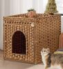 Wicker Cat Litter Box Enclosure - Thumbnail 1