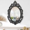 Baroque Style Wooden Frame Vintage Wall Mirror, 24" x 16" - Thumbnail 1