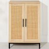 2-Door Natural Rattan Storage Cabinet w/ Adjustable Shelves - 34 x 24in - Thumbnail 1