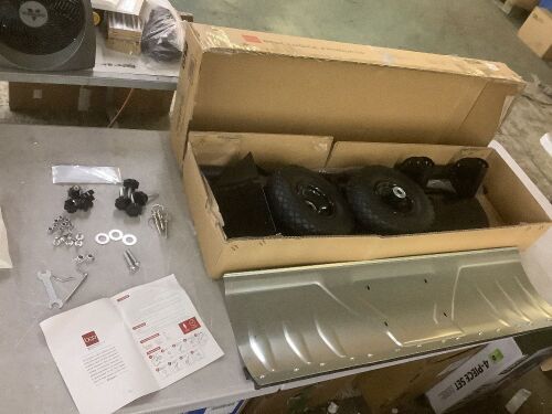 Galvanized Blade 2-Wheel Snow Pusher w/ Adjustable Handle, 36in - Missing Some Hardware - Lot 313