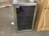 17.3 in. Single Zone-130 Can Freestanding Beverage and Wine Cooler in Silver, LED Light, UV Protection - Thumbnail 3