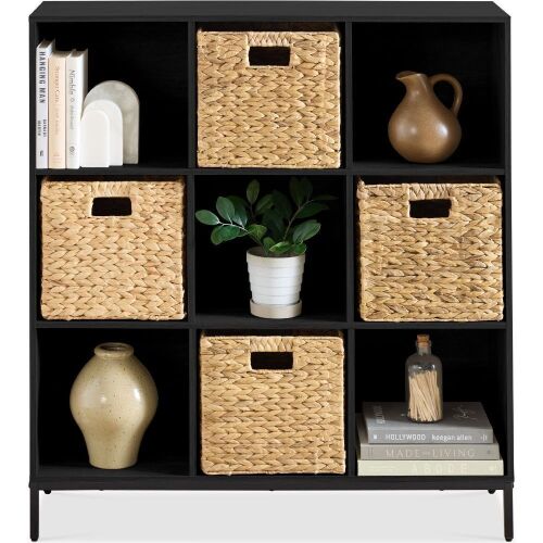 Elevated 9-Cube Storage Organizer, 11in Bookshelf, w/ Metal Legs - Lot 207