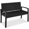 2-Person Wicker Porch Bench for Outdoor, Garden w/ 700lb Capacity - 47in - Thumbnail 1