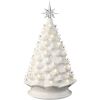 Large Pre-Lit Ceramic Christmas Tree Decoration w/ LED Light, Timer - 18in - Thumbnail 1