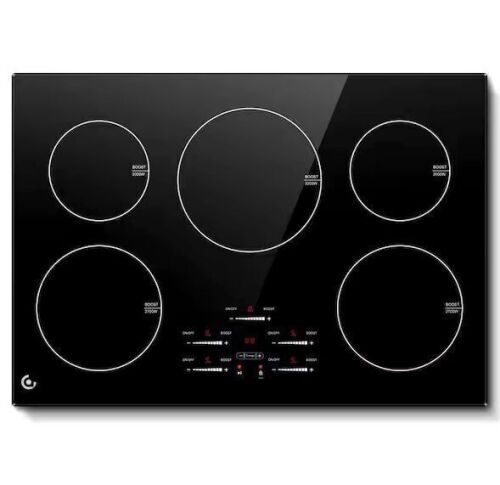 30 in. 5 Elements Induction Electric Cooktop in Black with Ceramic Glass Top and Built-in Induction (240V/10600W) - Lot 45JF