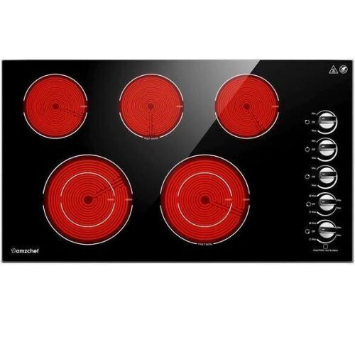 36 in. 5 Elements Ceramic Electric Cooktop in Black with Hot Surface Indicator (220V-240V/8900W) - Lot 49JF