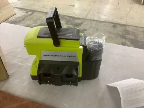 Cordless Coffee Maker for Ryobi 18V Battery - Broken Plastic Piece on Front - Lot 452