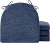 Chair Cushions for Dining Chairs with Ties and Removable Cover, 16" x 16" x 2", 4 Pack - Thumbnail 1