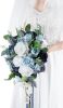 10 Inch Dusty Blue Wedding Bouquet - Thumbnail 1