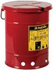 Justrite 6 Gallon Galvanized Steel Oily Waste Can, 16" x 12" - Thumbnail 1