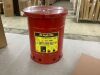 Justrite 6 Gallon Galvanized Steel Oily Waste Can, 16" x 12" - Thumbnail 2
