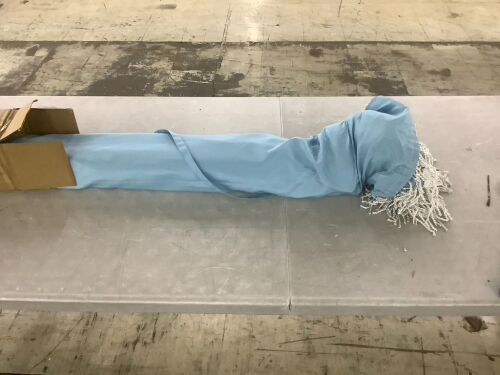 7 ft. Metal Beach Umbrella in Blue with Tassels - Lot 595