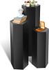 3 Pcs Matte Black Metal Pedestal Display Stands, 23.6in, 29.5in, 35.4in Tall - Thumbnail 1