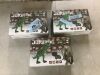 Lot of (3) Remote Control Dinosaur Toy, Electronic RC T-Rex w/ Light-Up LED Eyes, Roaring Sounds - Thumbnail 2