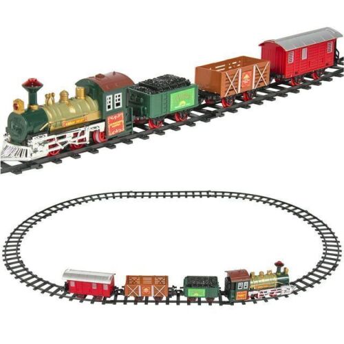 Kids Classic Electric Railway Train Car Track Play Set Toy w/ Music, Lights - Lot 815