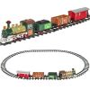 Kids Classic Electric Railway Train Car Track Play Set Toy w/ Music, Lights - Thumbnail 1