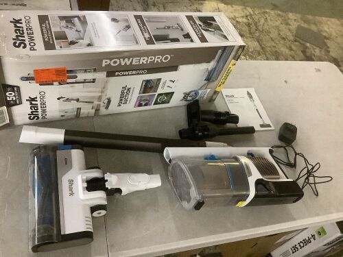 Shark PowerPro Bagless Cordless HEPA Filter Portable Stick Vacuum Cleaner for Multisurfaces, up to 50 min Runtime - Lot 833JF