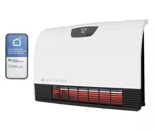 HEAT STORM 1500W Phoenix WiFi Infrared Wall Unit Wi-Fi Smart Heater in White - Lot 836JF