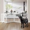 Freestanding Wooden White Pet Gate, 24" H, 4 Panels - Thumbnail 1