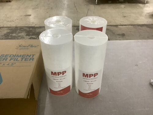 SimPure Sediment Water Filters, 5 Micron 10" x 4.5" Whole House Water Filter Replacement Compatible for W15-PR, DGD-5005, FP15B, HD-950A, GXWH35F, GXWH30C for Well Water, 4 Pack - Lot 749