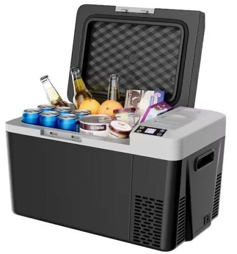 0.8 cu. Ft. 24QT Outdoor Refrigerator Portable Car Freezer in Black, -4℉~50℉, Garage Ready, LED Control - Lot 32JF