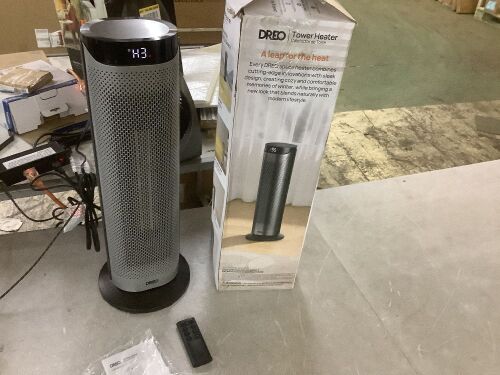 DREO 1500-Watt 23 in. Portable Indoor Ceramic Convection Electric Space Heater, 70° Osc w/Remote, 3-Heat Levels - Lot 839JF