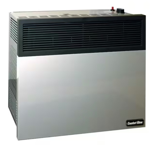 Comfort Glow Direct Vent NATURAL Gas Wall Heater/Furnace with Thermostat 25,000 BTU. Professional Vent Kit Included. Gray/Black - Lot 21JF
