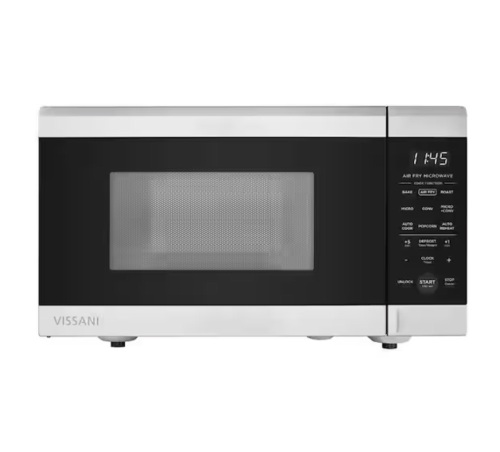 Vissani 19 in. 0.9 cu. ft. 900-Watt Countertop Microwave Oven in Stainless Steel with Convection and Air Fry - Lot 239JF