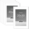 20x30 Photo Frames with 16x24 Removable Mat, High Definition Plexiglass, White, 5 Pack - Thumbnail 1