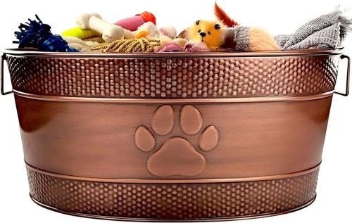 BREKX Indestructible Metal Dog Toy Bin, 25qt - Lot 542