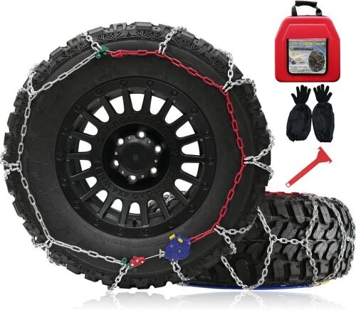 Heavy-Duty Emergency Tire Traction Chains with Automatic Tensioner for Pickup Trucks and Off-Road SUVs - Lot 249