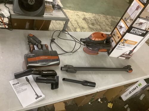 Shark Rocket Bagless Corded Washable Filter Stick Vacuum Cleaner for Hard Floors/ Rugs with Powerful Pet Hair Pickup in Orange - Lot 851JF