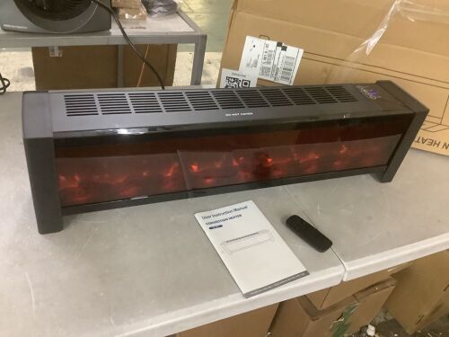 1500W Electric Fireplace Heater with Realistic 3D Flame Effect, Tip-Over & Overheat Protection - Lot 854JF